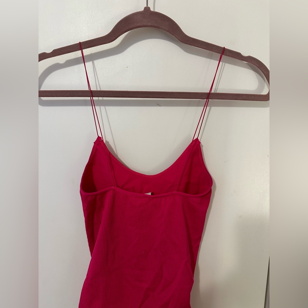 UO Out From Under Ribbed Pink Bodysuit - Picture 3 of 5